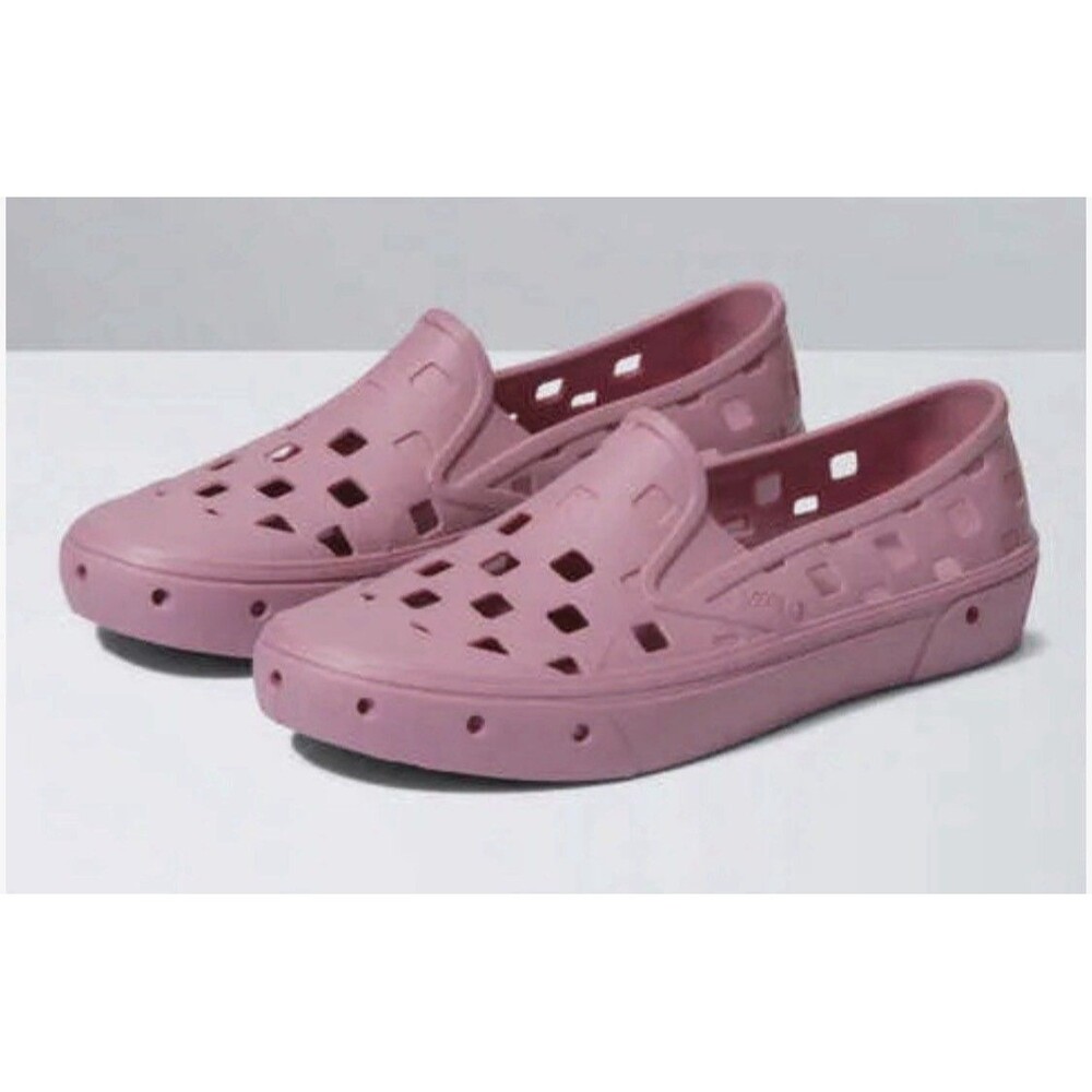 EUC Vans Trek Slip On Shoes M8 W9.5 ‘Lilas’ Dusty Pink Rubber Outdoor Waterproof